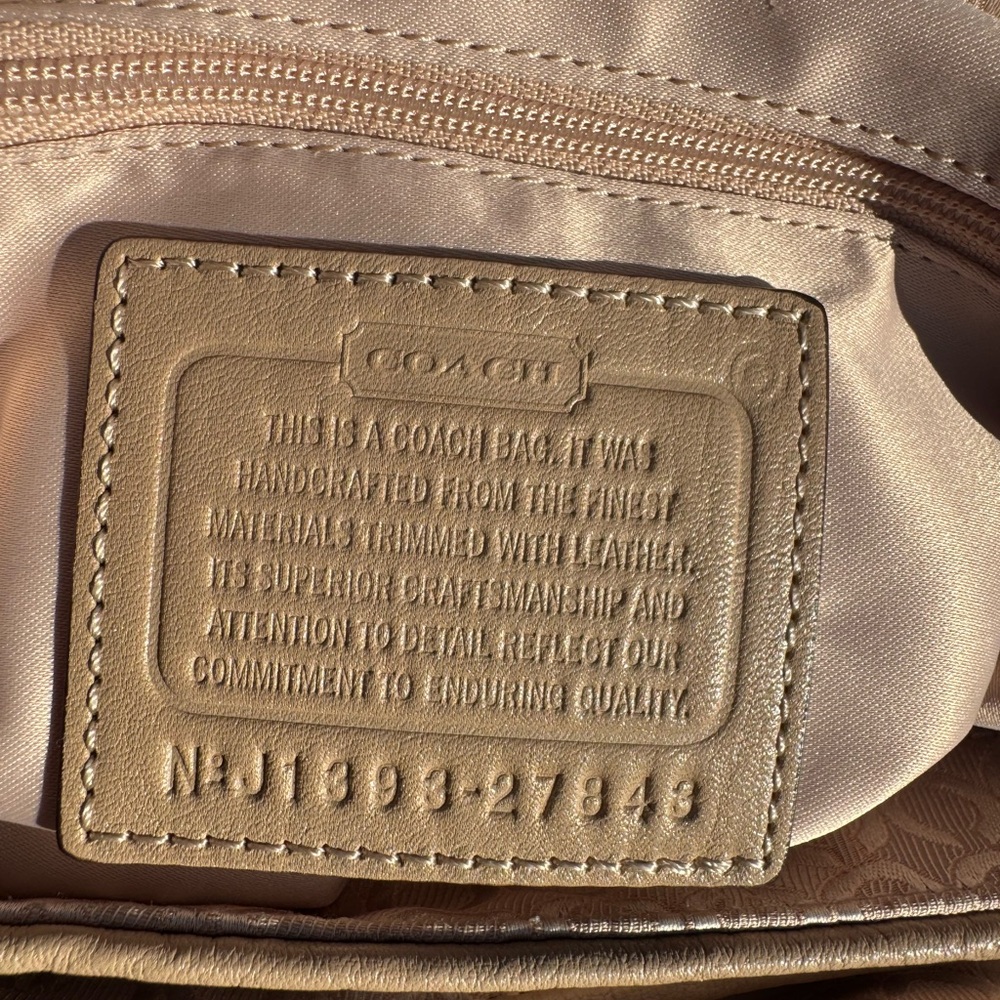 Coach Madison Phoebe Op Art Pearlescent Fabric and Leather Shoulder Bag - Picture 10 of 13